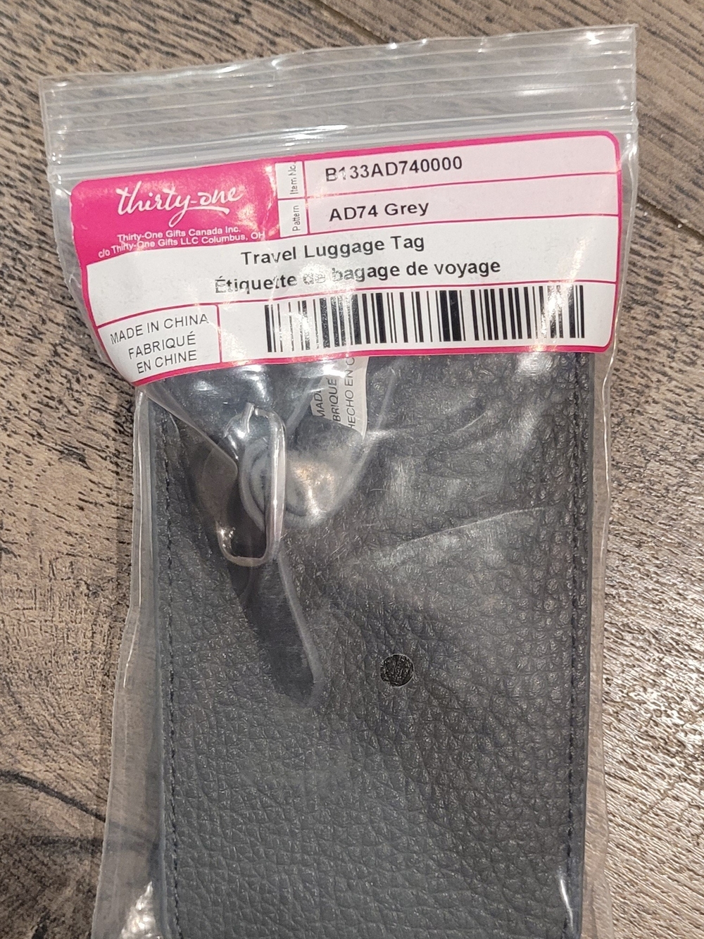 Thirty-One Dark Grey Luggage Tag
